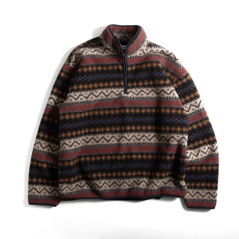 Old Navy Men's Fair Isle Sherpa Fleece Quarter Zip Pullover XL
